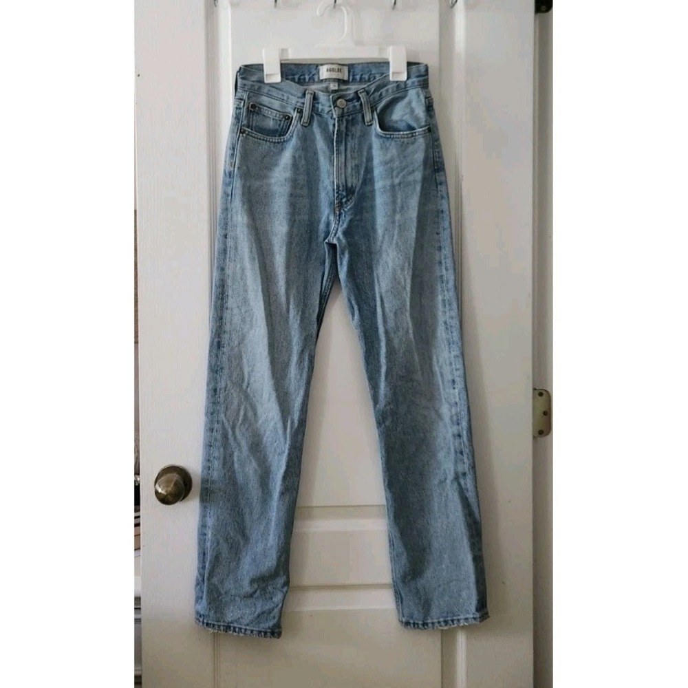 AGOLDE Women's High-Rise Straight‎ Leg Blue Jeans Pants Organic Cotton Size 24